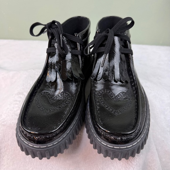 Clarks Torhill Hi Black Patent Leather Heart Kiltie Boots Mens 8 261822607070 main image 10